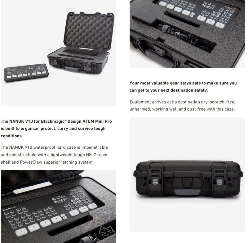 Nanuk 910 Case for Blackmagic Design ATEM Mini Pro (Lime)