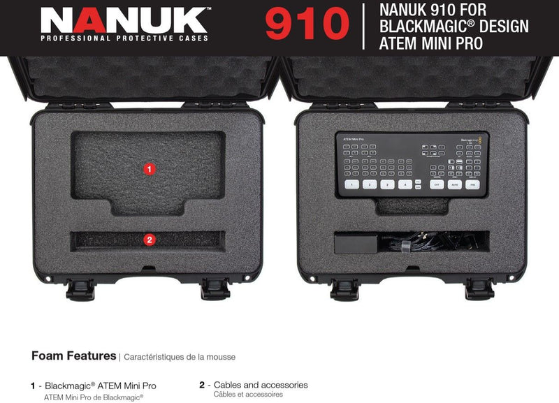 Nanuk 910 Case for Blackmagic Design ATEM Mini Pro (Lime)