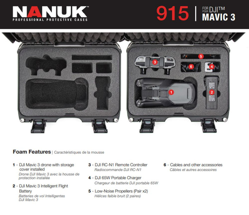 Nanuk 915 Case for DJI Mavic 3 (Silver)