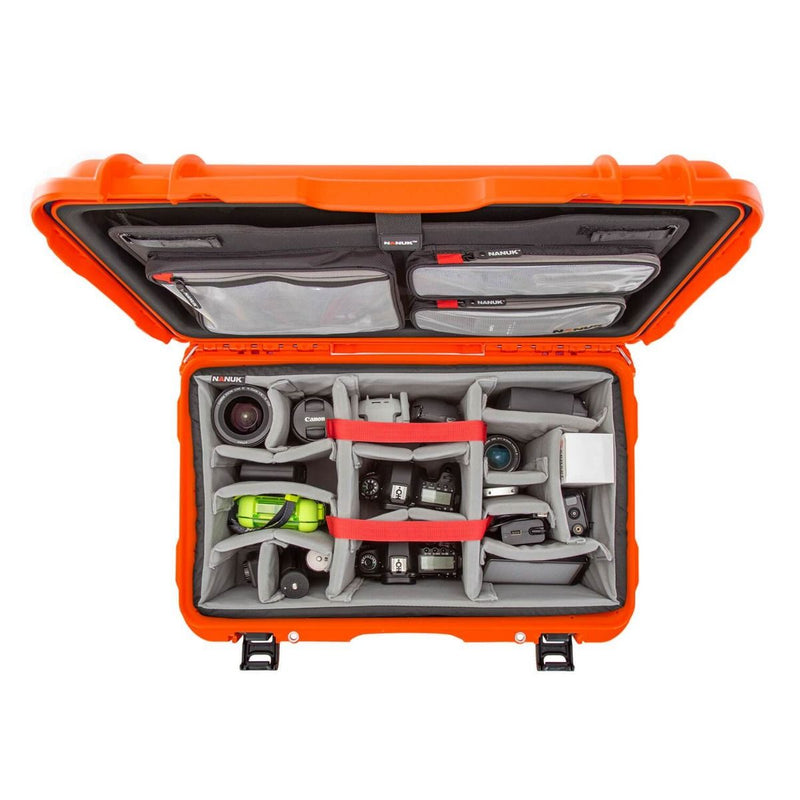 Nanuk 938 Pro Photo Case with Lid Organiser and Padded Divider (Orange)