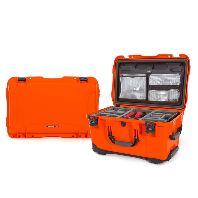 Nanuk 938 Pro Photo Case with Lid Organiser and Padded Divider (Orange)