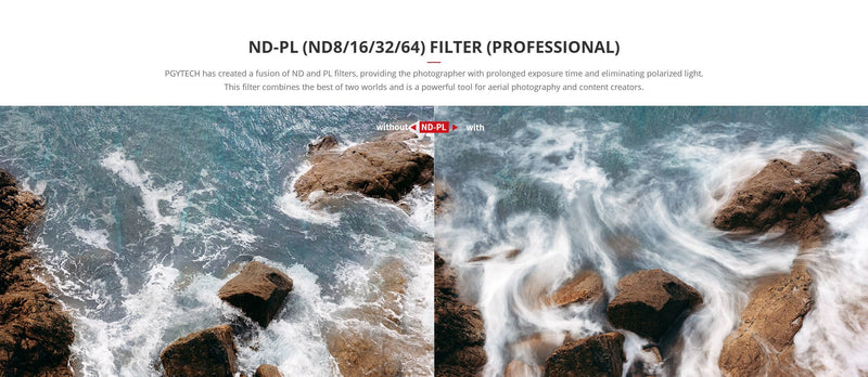PGYTECH 4-pack ND-PL Filter Set for DJI Action 2 (NDPL 8 16 32 64)(Professional)