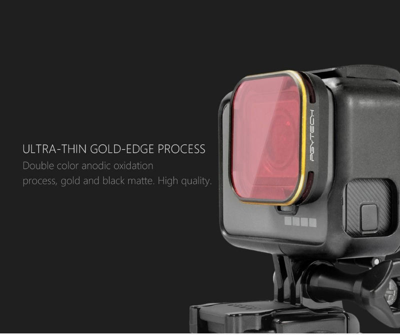 PGY Tech GoPro Hero6/Hero5 Diving Filter Magenta Housing Edition Golden Edge