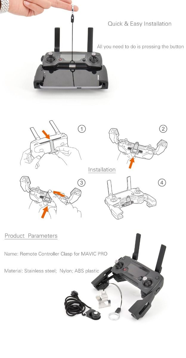 PGY Tech Remote Controller Clasp for DJI Mavic