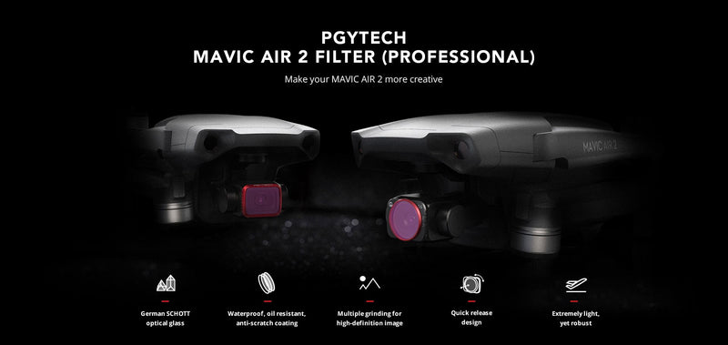 PGYTECH ND-PL Filter Set for Mavic Air 2 (ND-PL 8 16 32 64) (Professional)