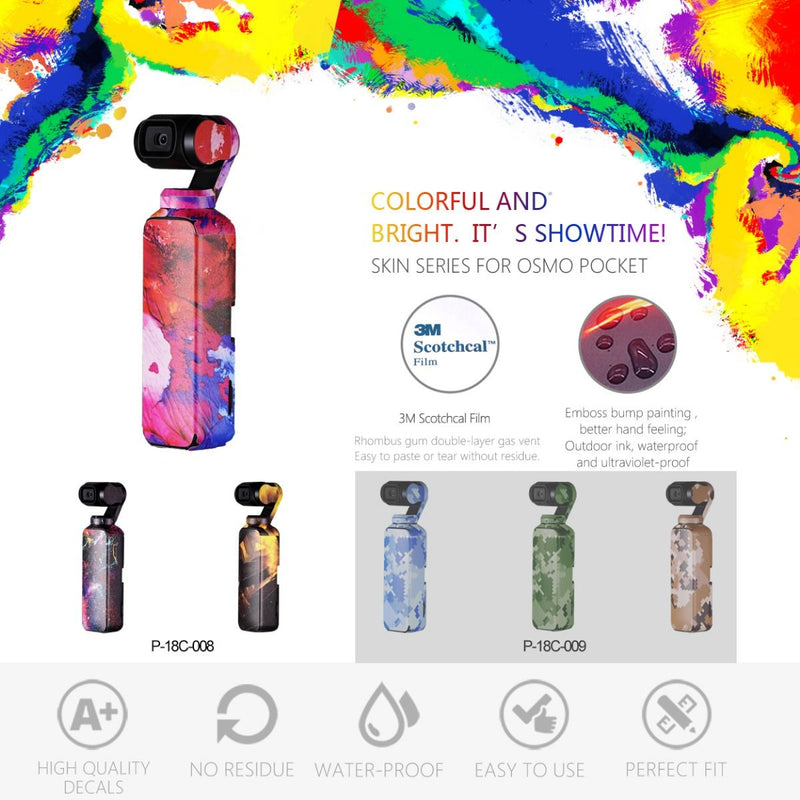 PGY Tech 3-pack Colourful Skins for Osmo Pocket P-18C-008