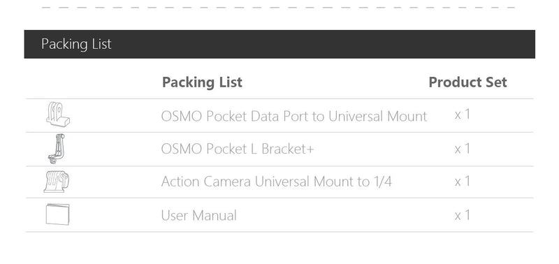 PGYTECH Universal Mount Kit for DJI Pocket 2 / OSMO Pocket