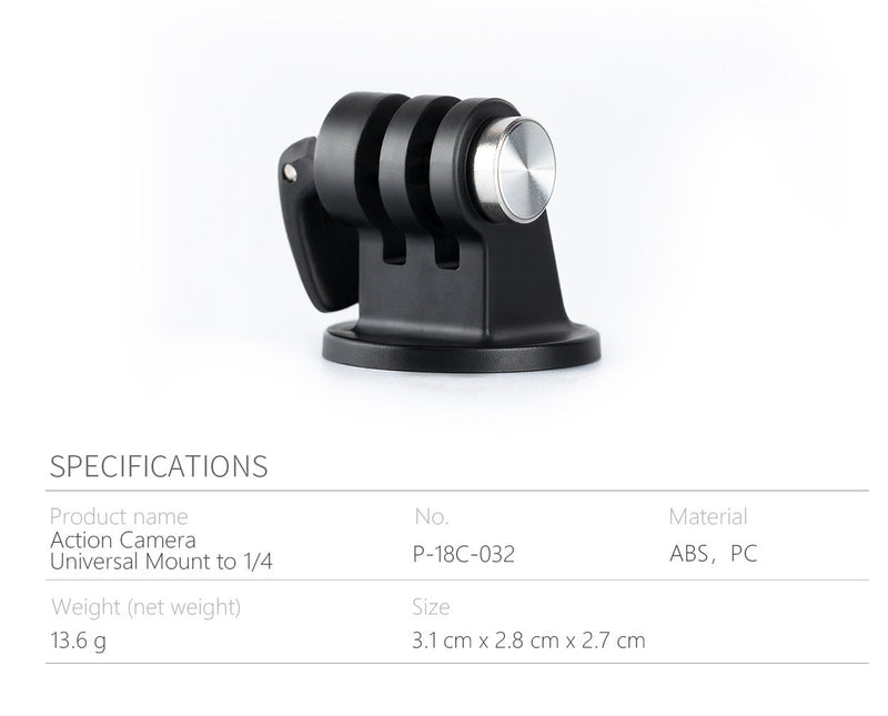 PGYTECH OSMO Pocket Action Camera Universal Mount to 1/4