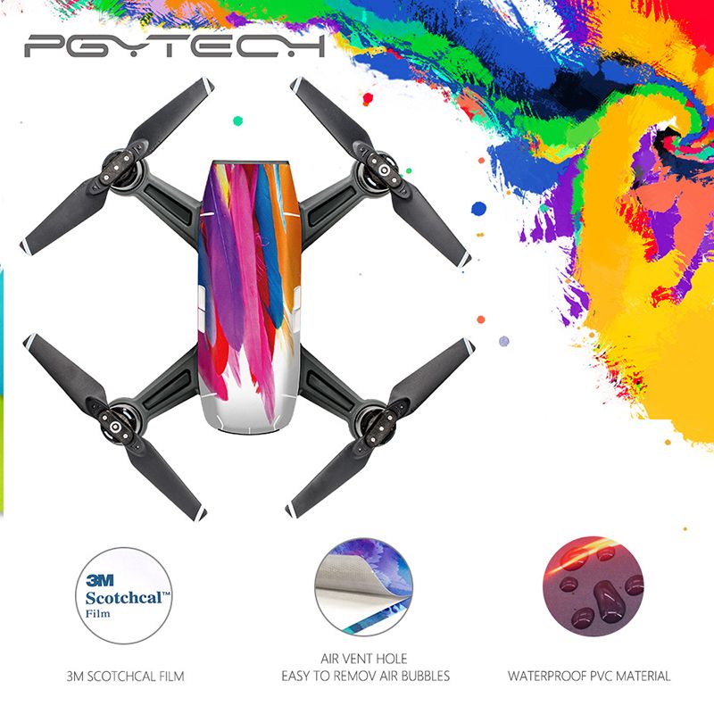 PGY Tech DJI Spark Waterproof Sticker Skin 4-pack (D4/D7/D8/TR)