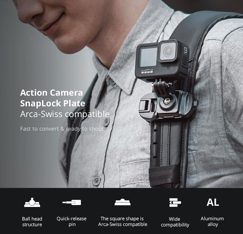 PGYTECH Action Camera SnapLock Plate Arca-Swiss Compatible