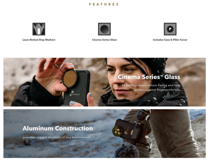 PolarPro Litechaser Pro (3-5 Stop) VND Filter for iPhone 12