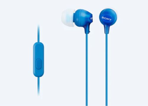 SONY In-Ear Lightweight Headphones with Smartphone Control (Blue)