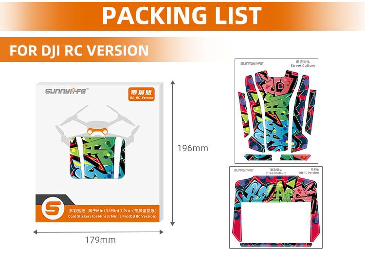 Sunnylife Skin Sticker for Mini 3 (Drone+DJI RC Remote) Graffiti