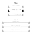 Sunnylife 1Pcs 15cm TYPE-C to Micro-USB Data Cable