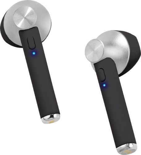 Vivitar AirVibes Metallic Accent Bluetooth Earphones (Silver/Black)