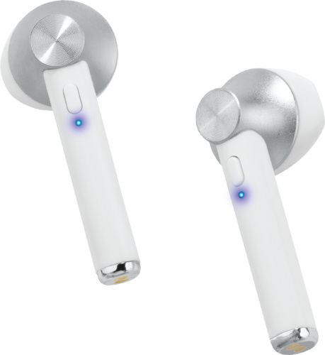 Vivitar AirVibes Metallic Accent Bluetooth Headphones (Silver/White)